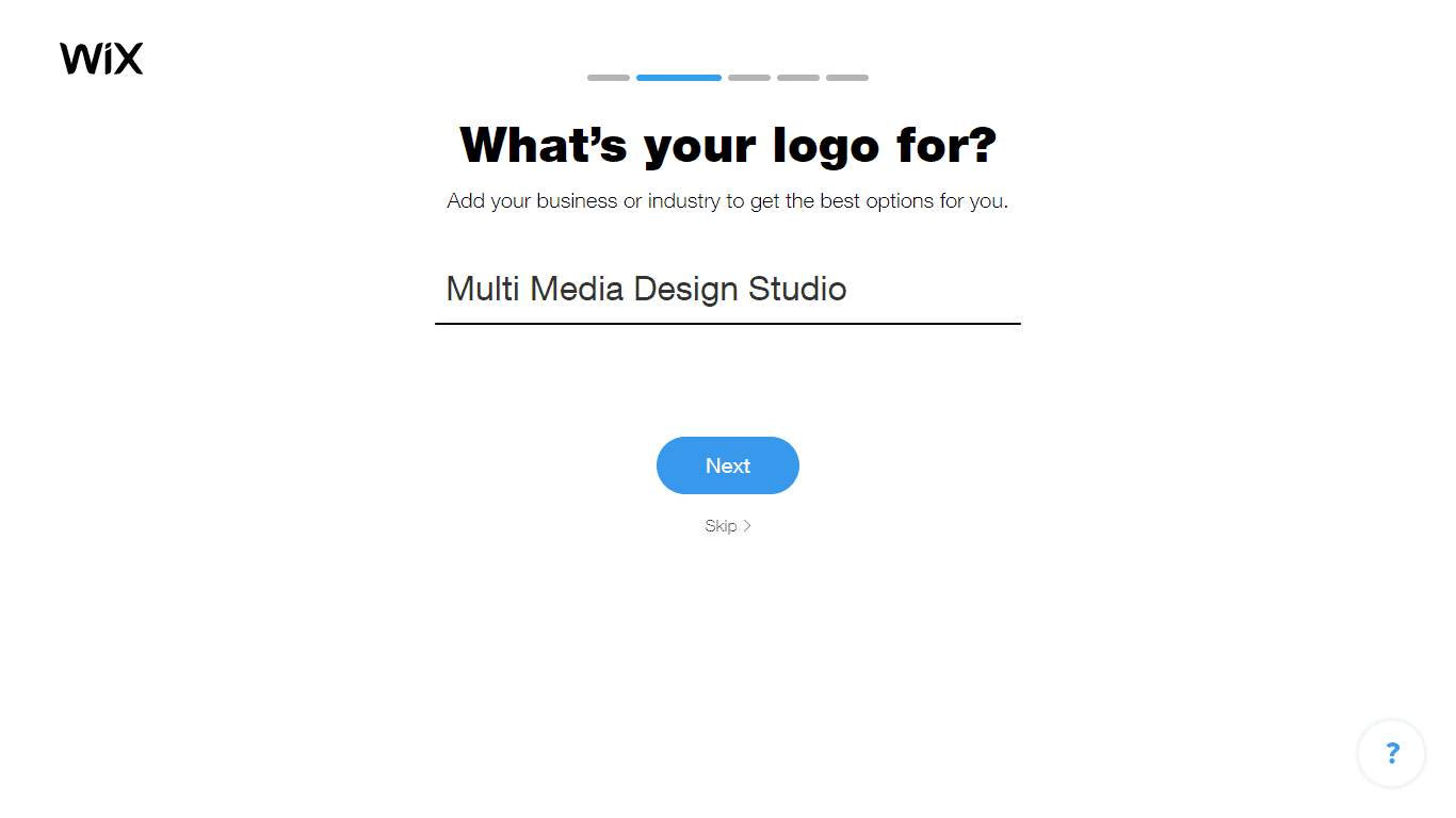 Wix Logo Maker screenshot - Choose industry option