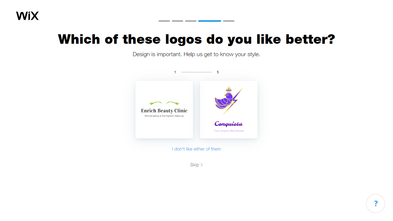 Wix Logo Maker screenshot - logo comparison