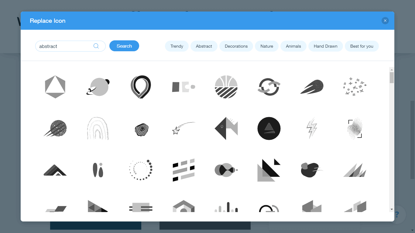 Wix Logo Maker screenshot - abstract icons