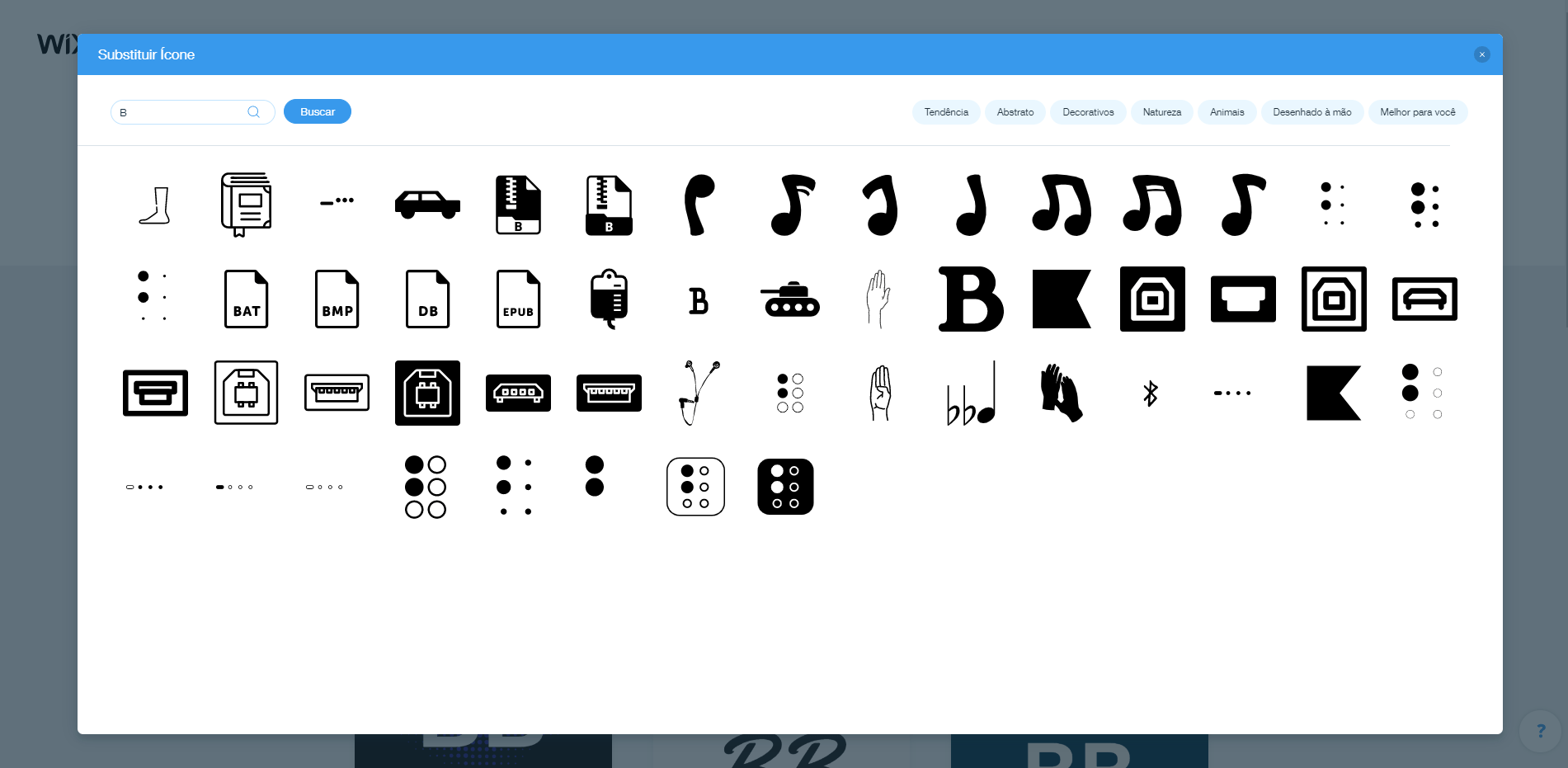 Wix Logo Maker screenshot - B icons