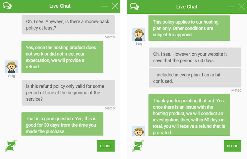 the chat support mixup