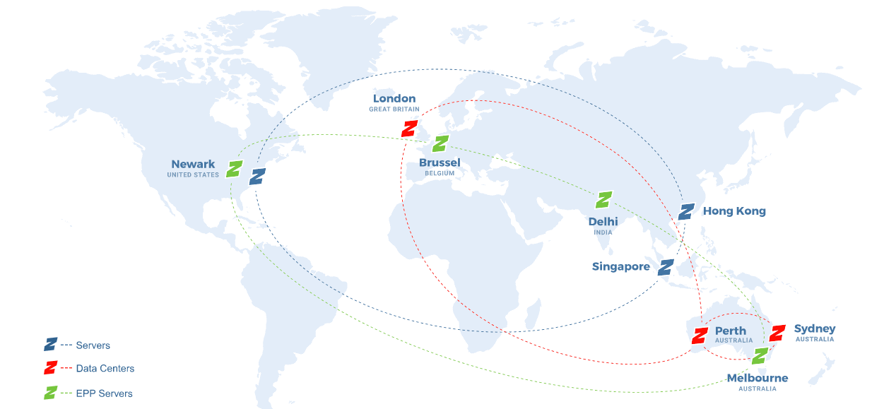 CrazyDomains server locations