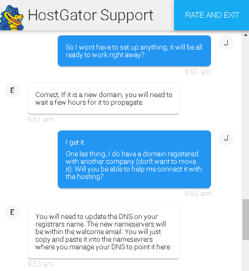 Hostgator chat