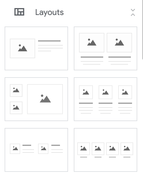 Content layout options - Google Sites