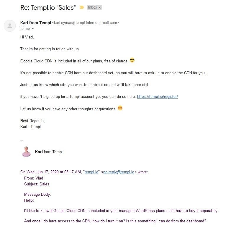 Templ.io email support