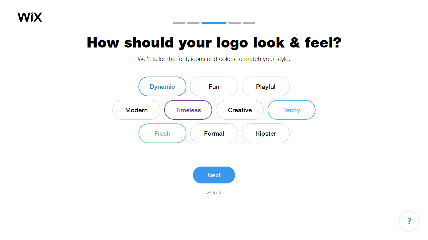 Wix Logo Maker screenshot - look & feel