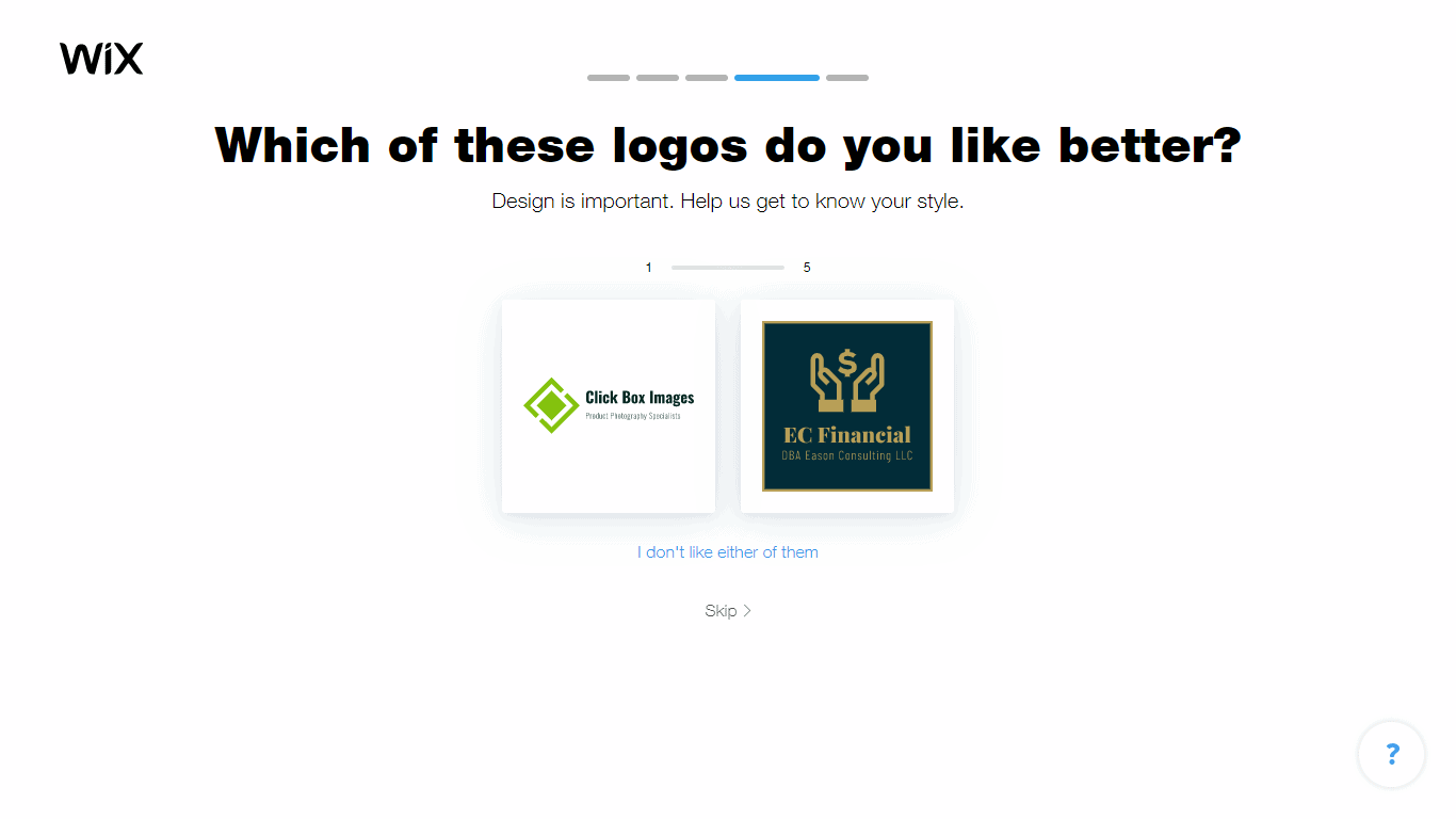 Wix Logo Maker screenshot - logo comparison