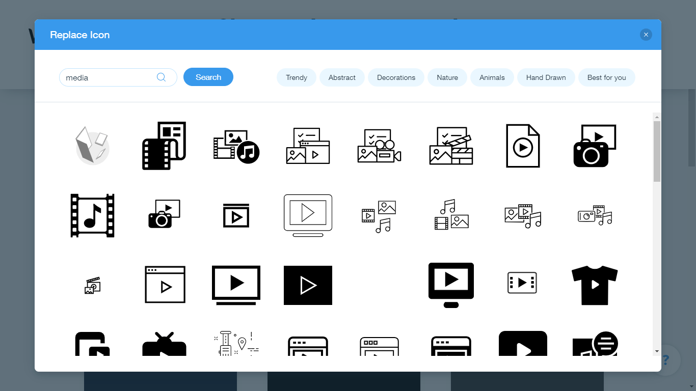 Wix Logo Maker screenshot - media icons