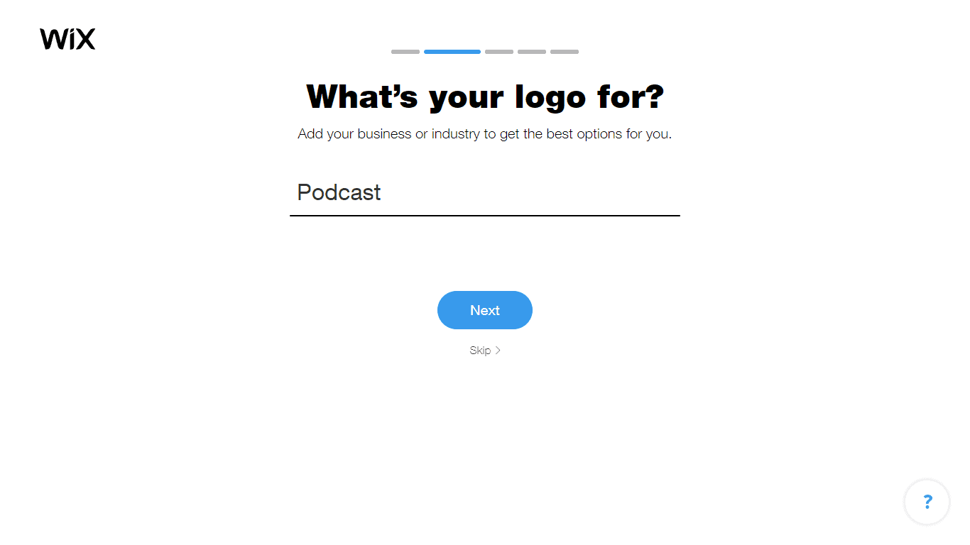 Wix Logo Maker screenshot - Choose industry option
