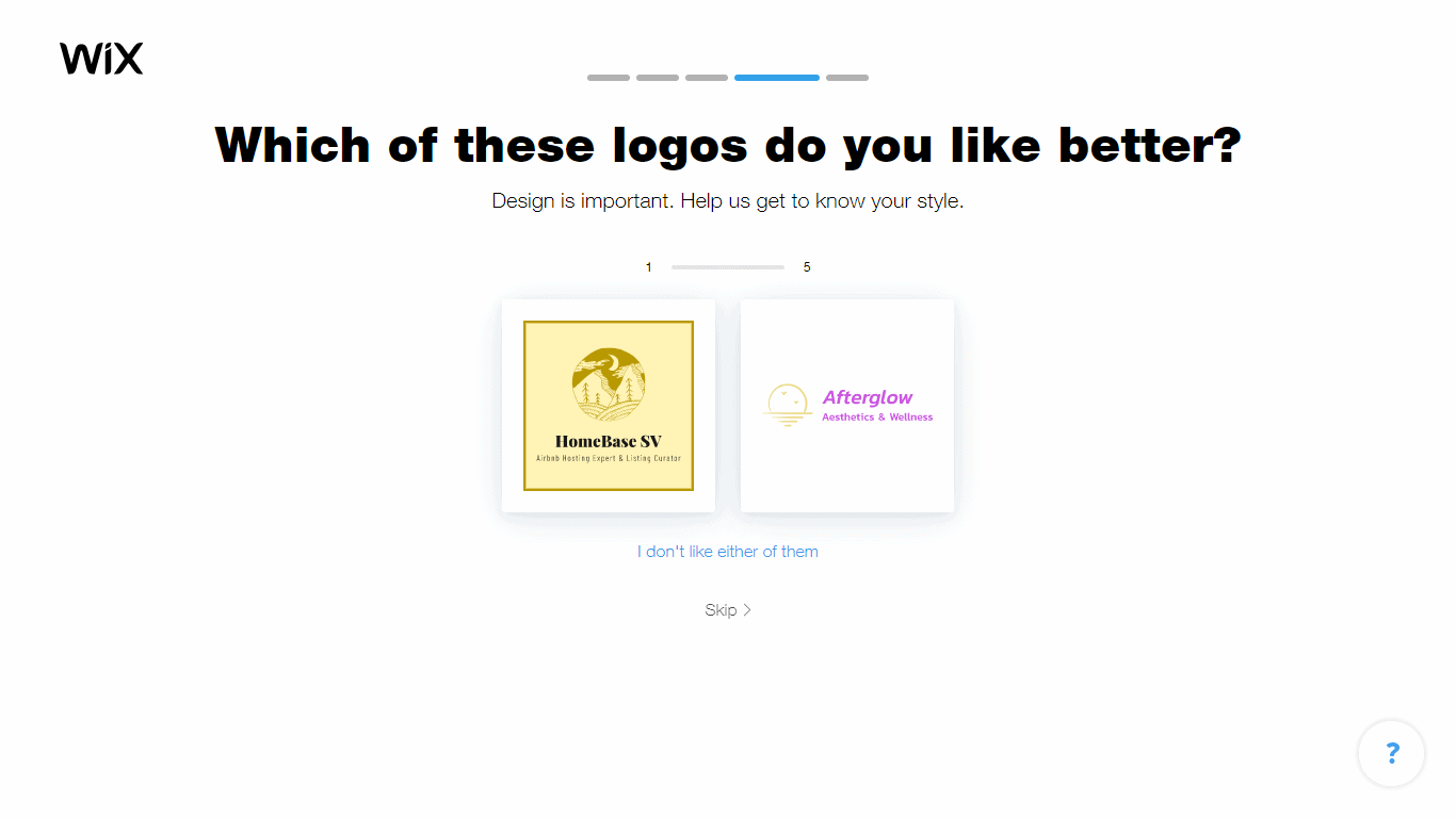 Wix Logo Maker screenshot - logo comparison