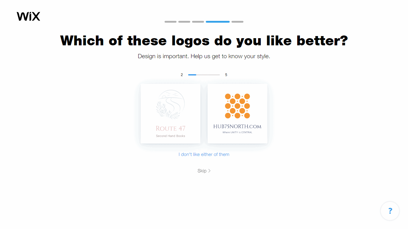 Wix Logo Maker screenshot - logo comparison