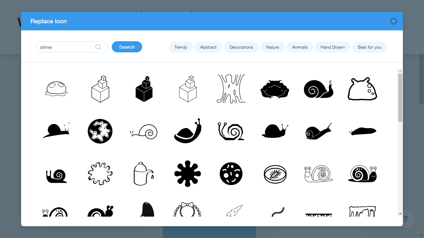 Wix Logo Maker screenshot - slime icons