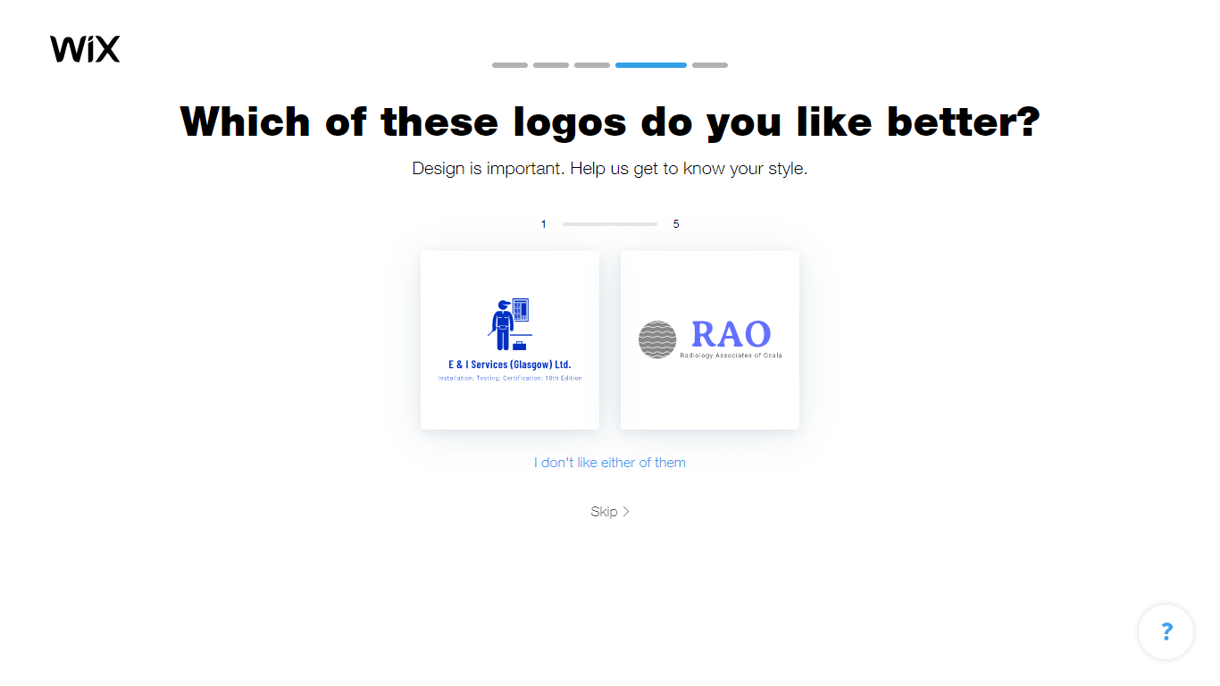 Wix Logo Maker screenshot - logo comparison