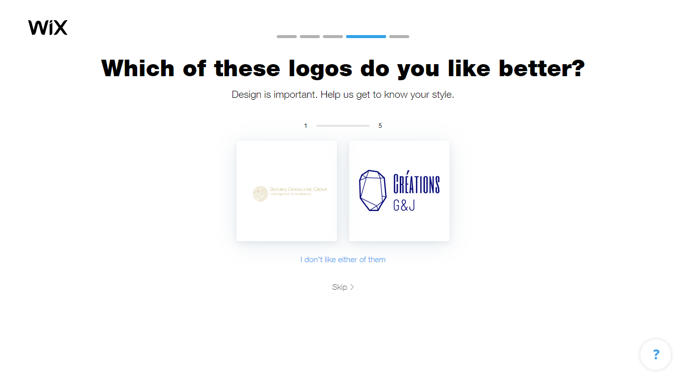 Wix Logo Maker screenshot - logo comparison