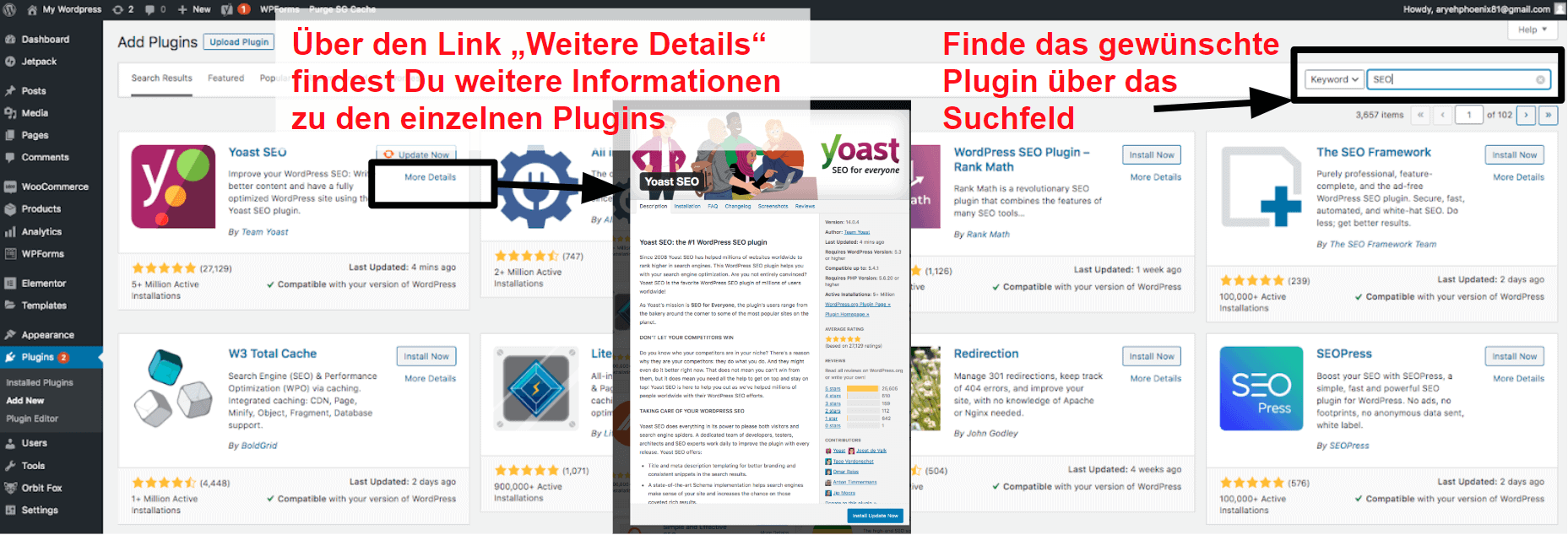Find and install plugins easily in WordPress DE20