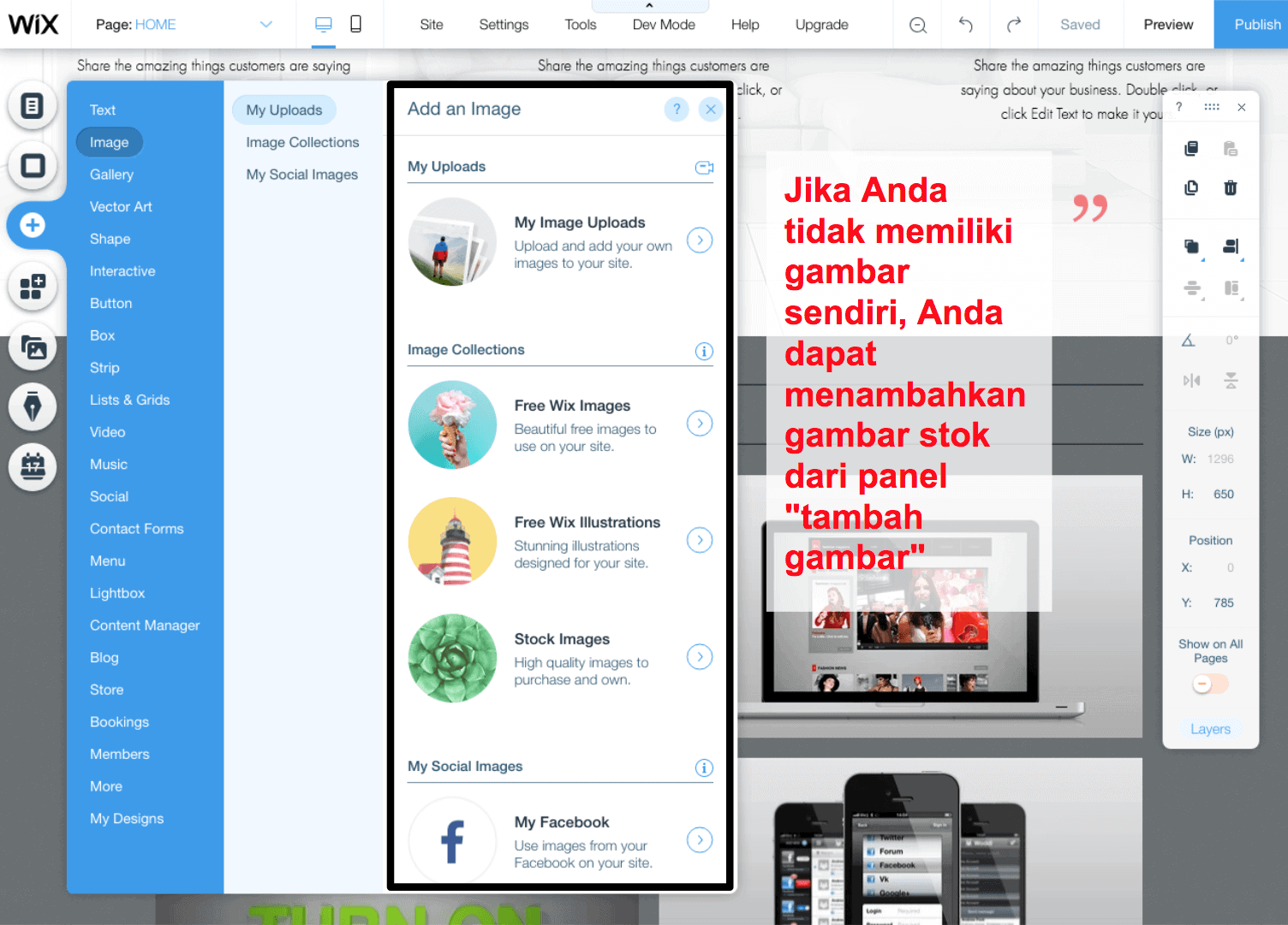 adding images in wix editor ID7