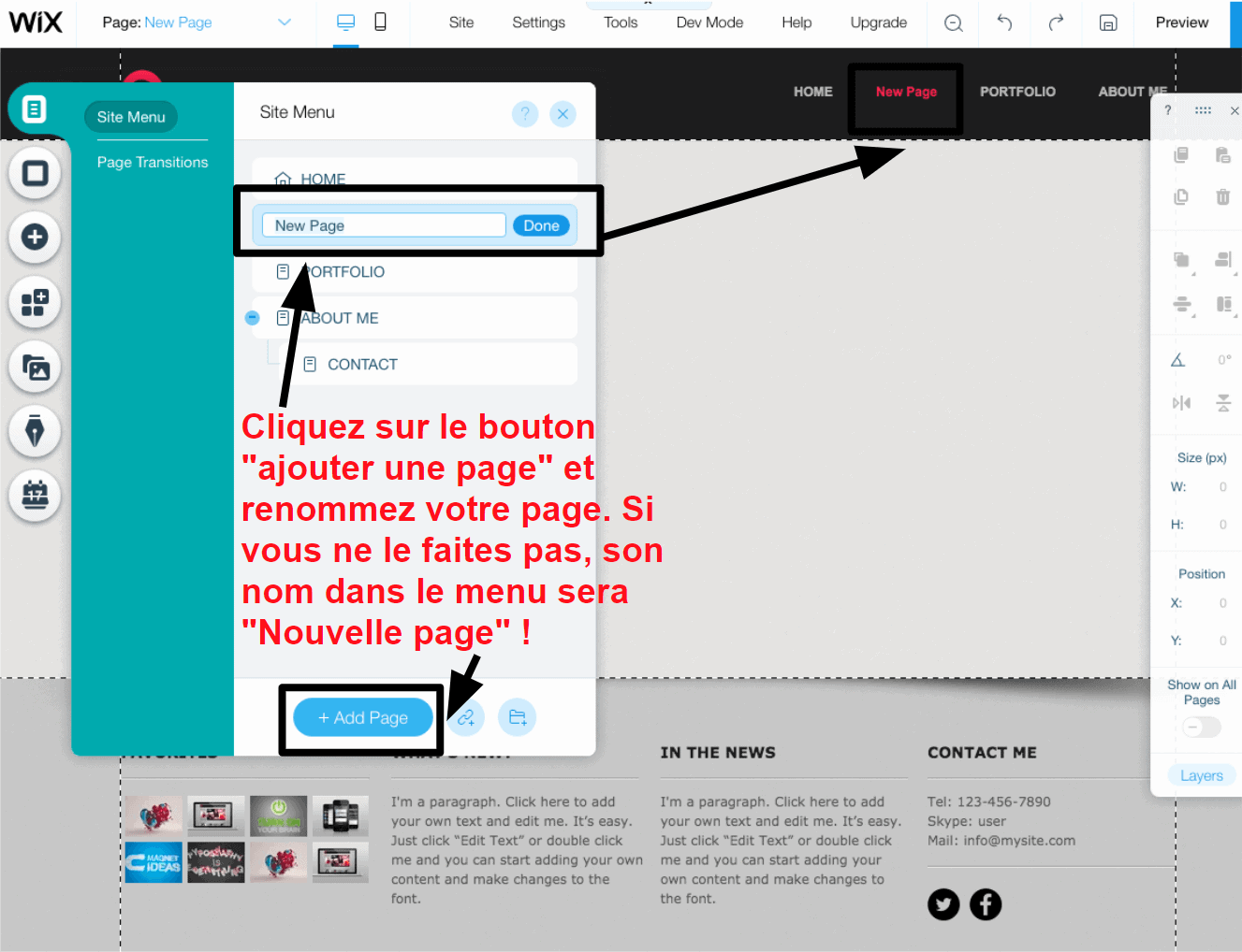 adding new pages in wix FR8