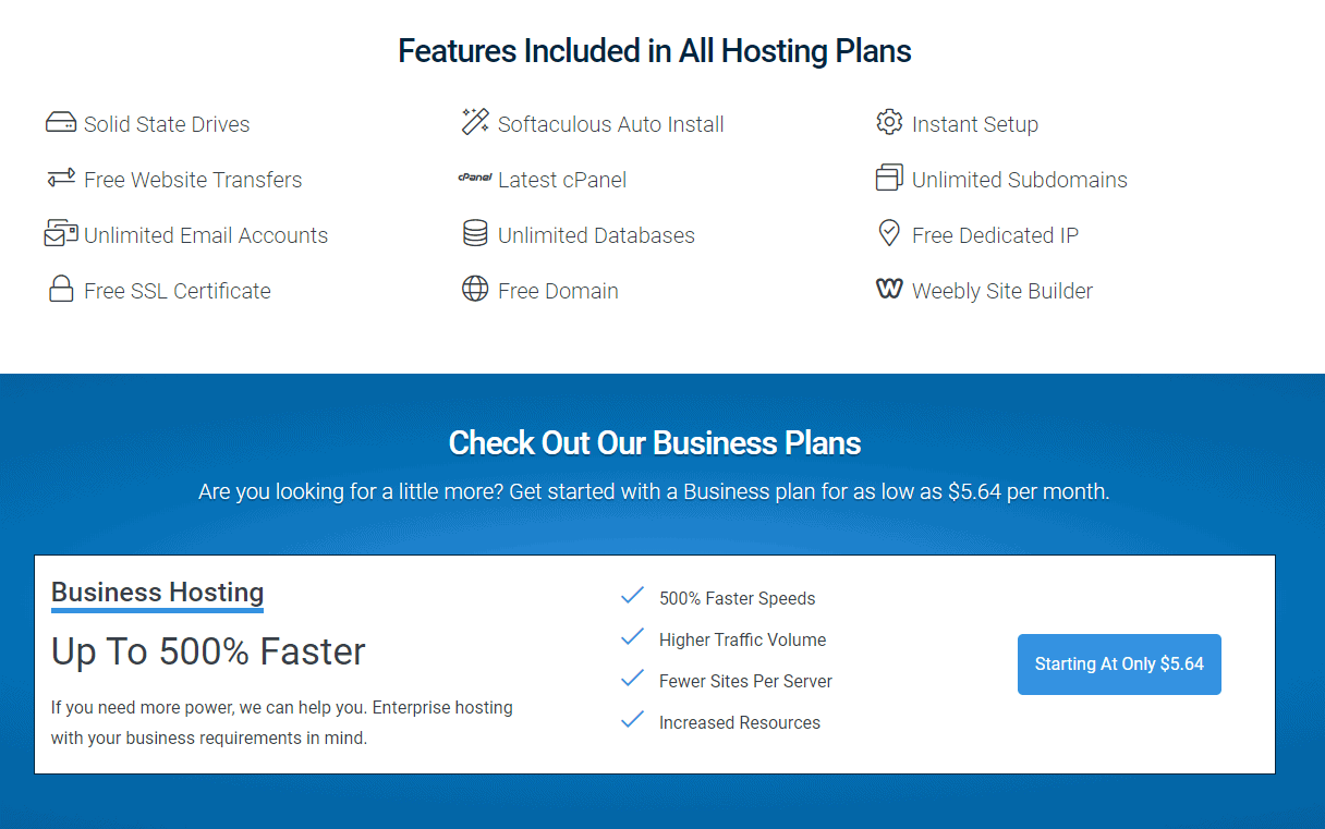 Hostwinds features