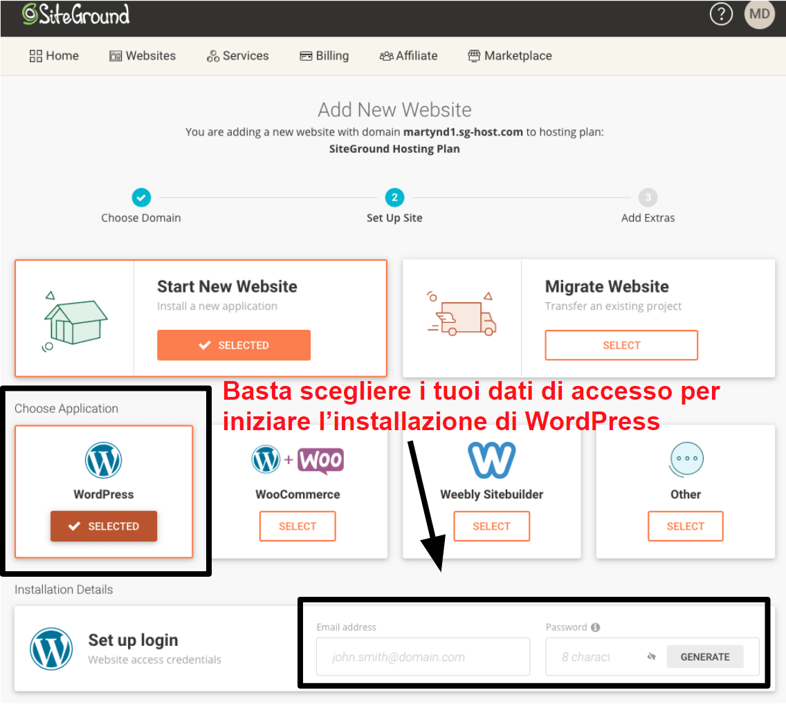 installing wordpress via siteground IT14