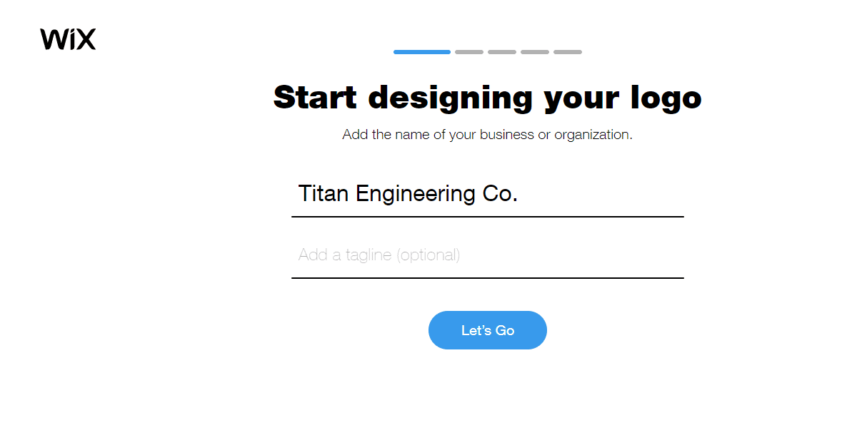 Wix Logo Maker screenshot - Enter company name
