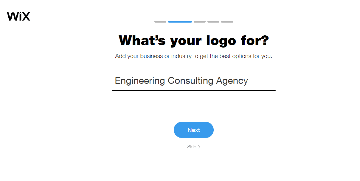 Wix Logo Maker screenshot - Choose industry