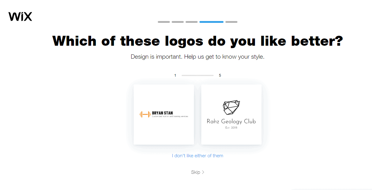 Wix Logo Maker screenshot - logo comparison