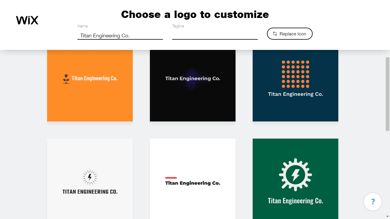 Wix Logo Maker screenshot - logo templates