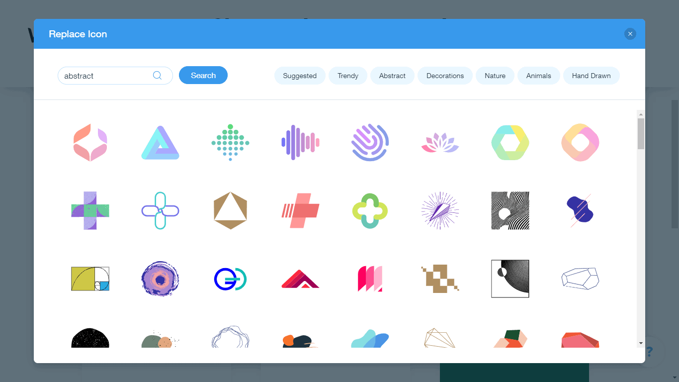 Wix Logo Maker screenshot - abstract icons