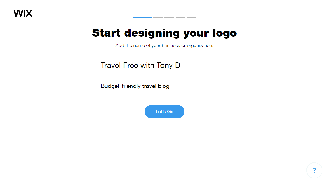 Wix Logo Maker screenshot - Enter company name