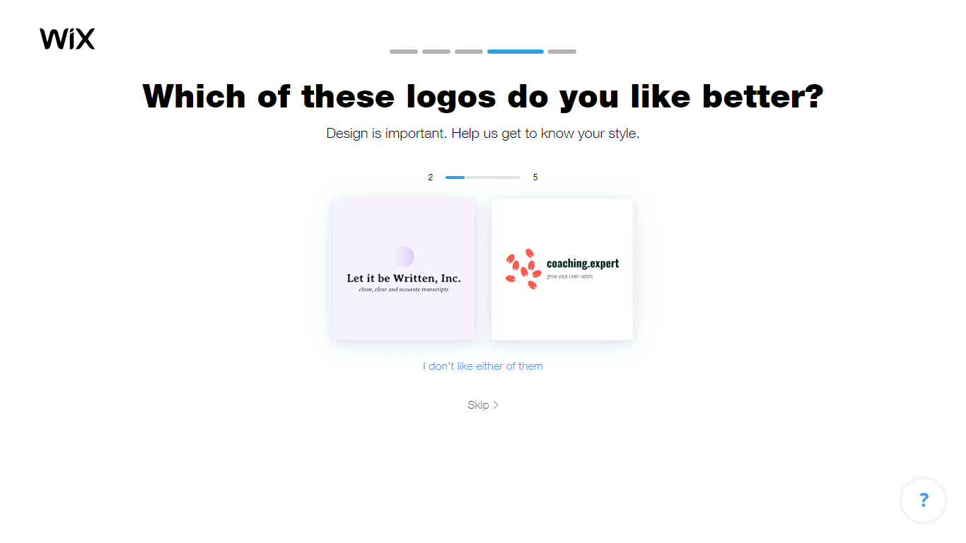 Wix Logo Maker screenshot - logo comparison