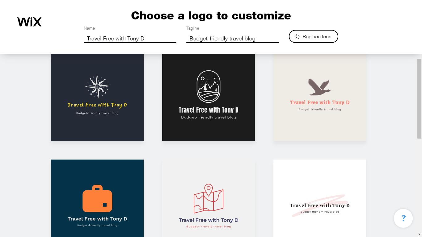 Wix Logo Maker screenshot - logo templates