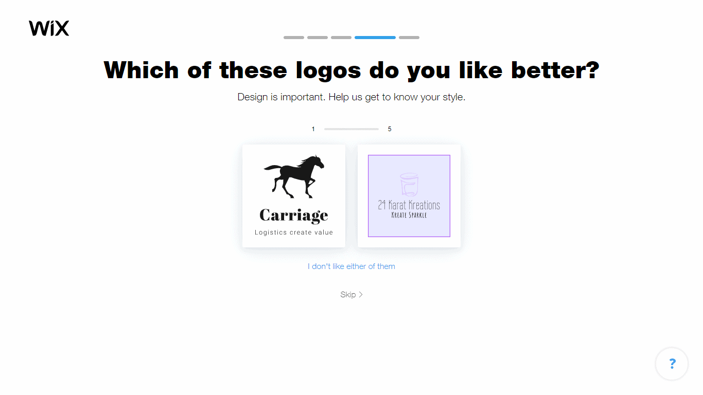 Wix Logo Maker screenshot - logo comparison