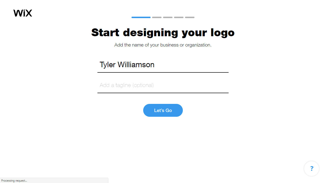 Wix Logo Maker screenshot - Enter company name