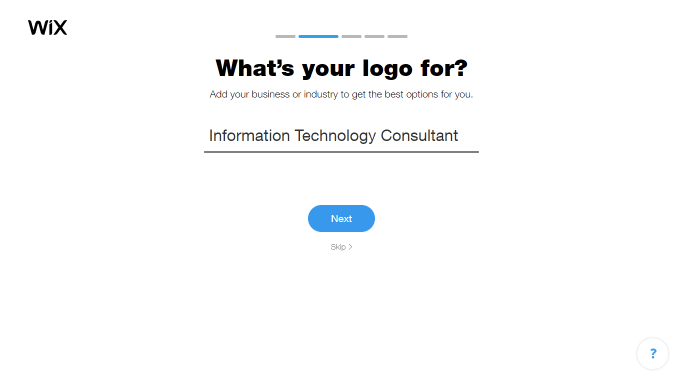 Wix Logo Maker screenshot - Choose industry