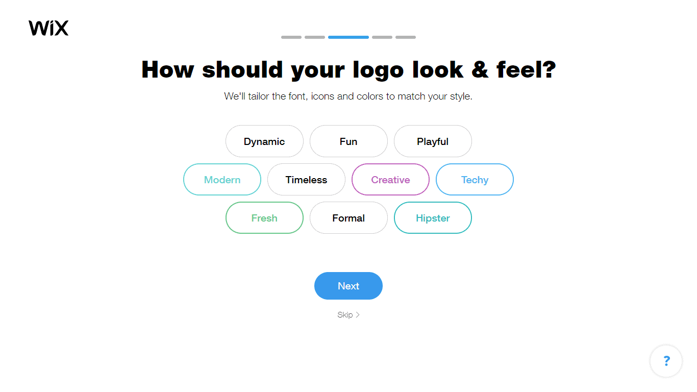 Wix Logo Maker screenshot - look & feel