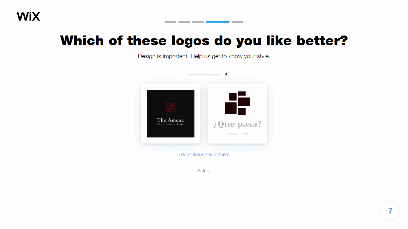 Wix Logo Maker screenshot - logo comparison