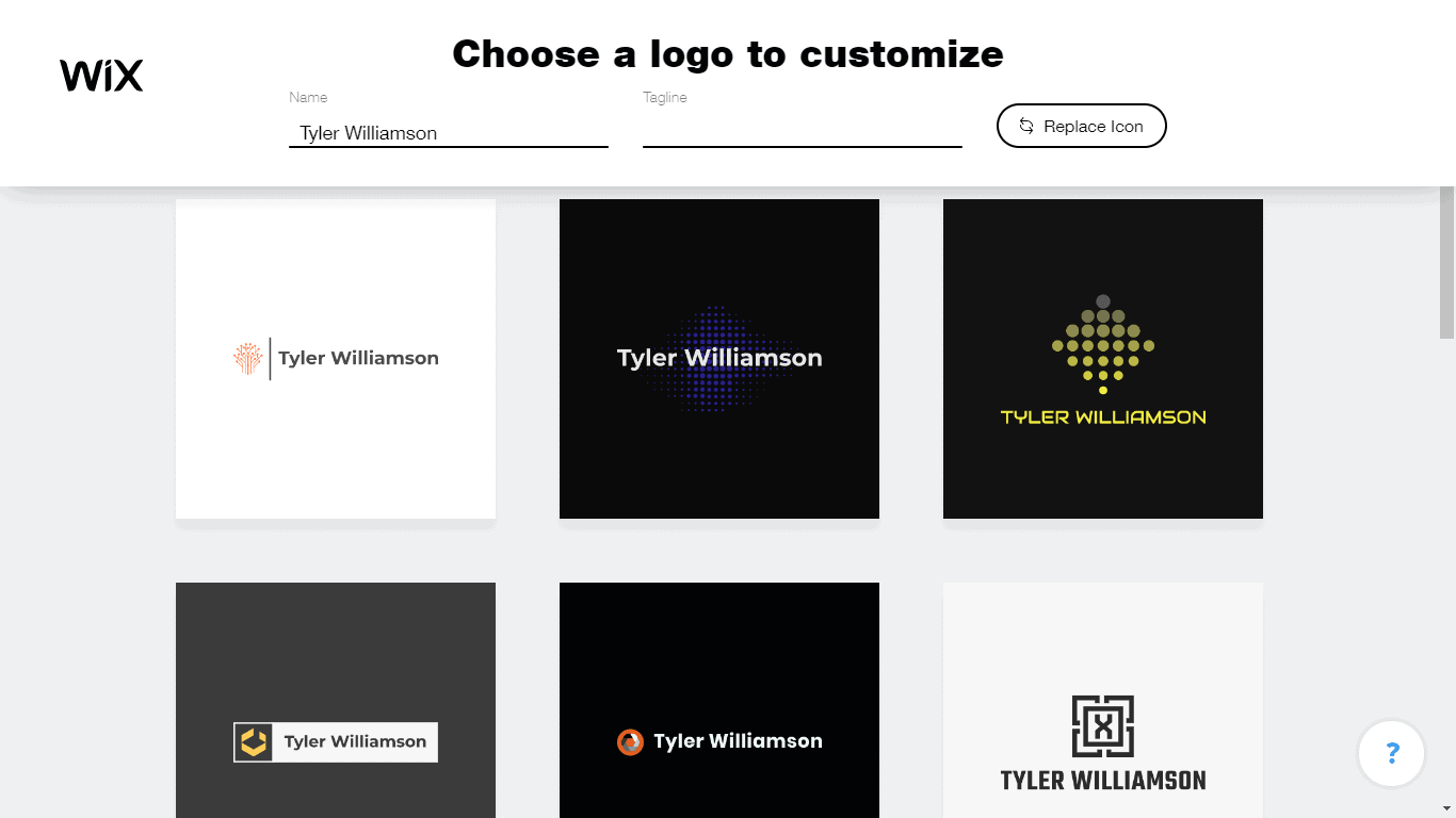Wix Logo Maker screenshot - logo templates