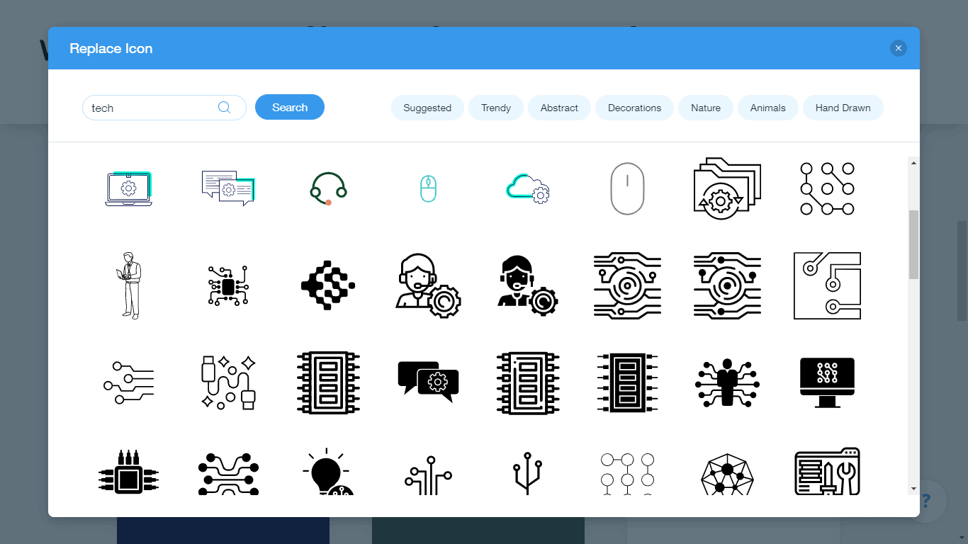 Wix Logo Maker screenshot - Tech icons